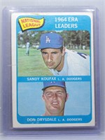 Sandy Koufax Drysdale 1965 Topps ERA Leaders