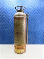 antique Copper/Brass Fire Extinguisher ALERT embos