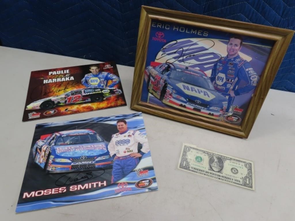 (3) autographed Nascar 8x10 Photos