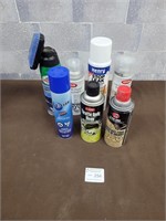 Spray paint clear coat, auto cleaner, butane, etc