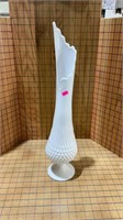 White hobnail vase