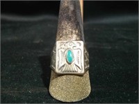 NATIVE AMERICAN STERLING TURQUOISE RING