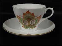 "SHELLY" ENGLAND ROYAL VISIT TO CANADA TEACUP SAUC
