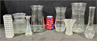 Vintage Clear Glass Vase-Lot