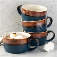 New Set of 4 Oversized Mugs, Stoneware
