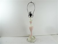 Vintage Pink/White Lamp Stand 25"