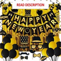 $16  91 Pack New Year Decorations 2024  Black/Gold