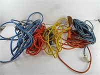Lot of 5 Extension Cords & Work Lamps (As is