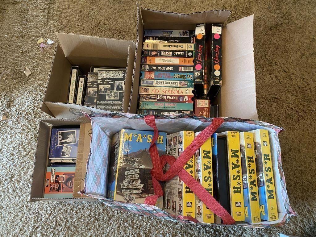 LOT OF VHS TAPES INCLUDING MASH, AMOS N ANDY,