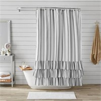 New Striped Ruffle Print Polyester Fabric Shower