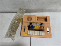 Vintage Keyboard & Plastic Dinosaur Skeleton