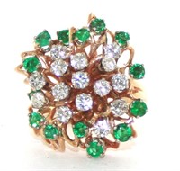 4.82 Ct Diamond & Emerald 14 gram 14K Ring