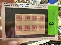 RARE GAINSESVILLE TX BLOCK EARLY WINE TAX STAMPS