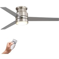 New Flush Mount Ceiling Fan 52-Inch Brushed Nickel