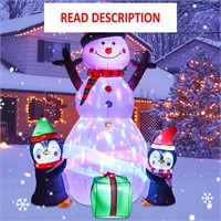 Artiflr 6Ft Christmas Inflatable Snowman with LEDs