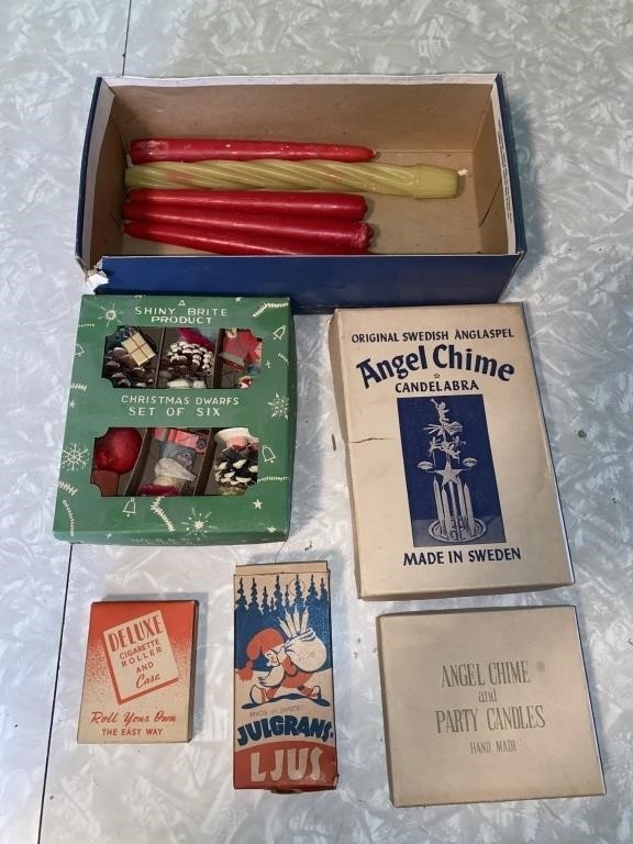 VINTAGE CHRISTMAS DECORATIONS INCLUDING SHINY