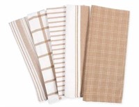 New KAF Home Tan Cotton Kitchen Towels, Set of 5