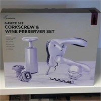 New Rabbit Wine Tool Kit, 6-Piece Set, Silver