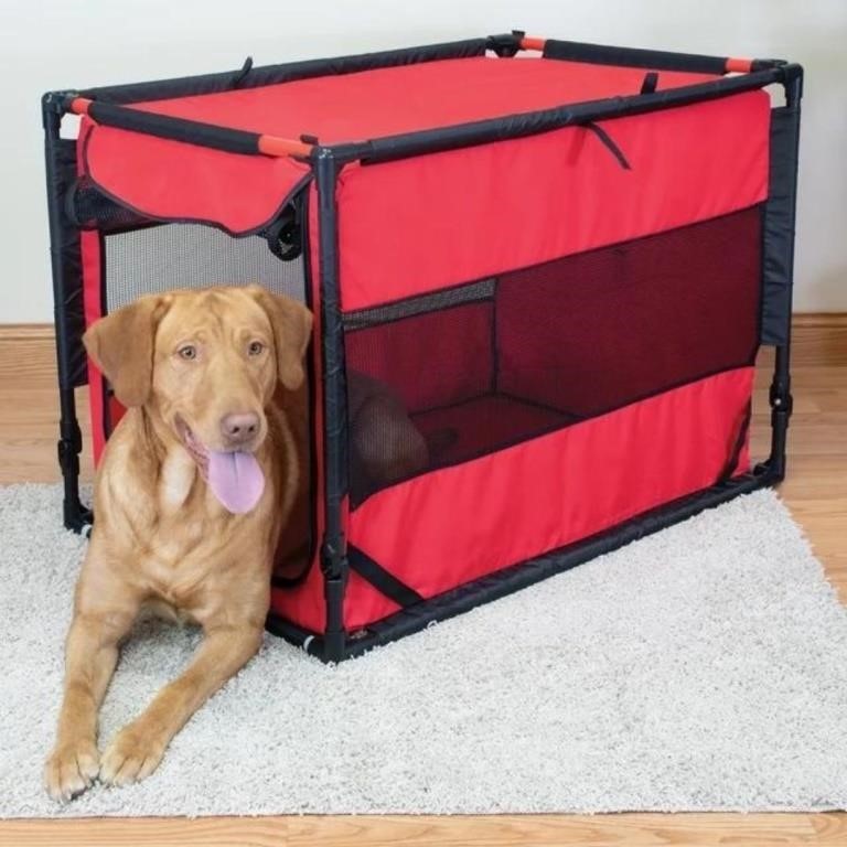 New Life Large Portable Dog Kennel, Red