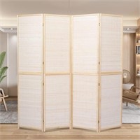 New Bamboo Room Divider 4 Panel 6 FT Tall