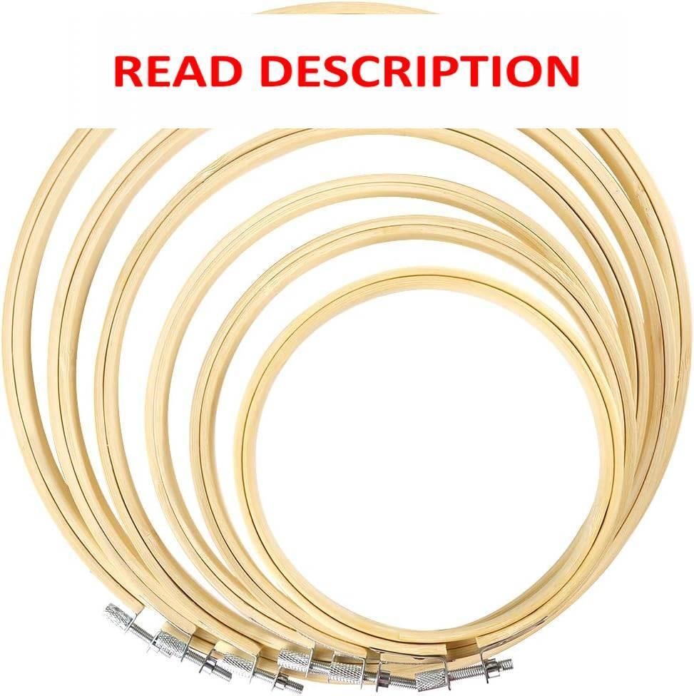 $8  Caydo 6pc Embroidery Hoop Set Bamboo 4-10 inch