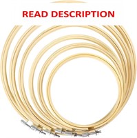 $8  Caydo 6pc Embroidery Hoop Set Bamboo 4-10 inch