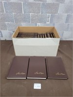 Louis Lamour brown leather hard cover books!