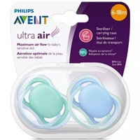New Philips Avent 2pk Ultra Air Pacifier 6-18