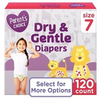 New Parent's Choice Dry & Gentle Diapers Size 7,