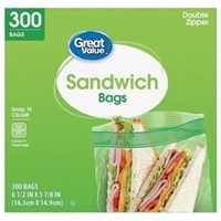 New Double Zipper Sandwich Bags, 300 Count