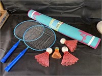 Badminton Rackets, Shuttlecocks & Mat