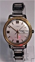 1975 TIMEX Self-Wind Men's Watch Day/Date Vtg