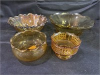 VTG Amber Glass Bowls