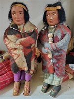 2 Vtg. Indian Dolls w/Handmade  Clothes