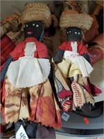 2 Vtg. Handmade  Jamaican  Dolls