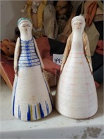 2 Russian Dolls, Signed Vtg. Bobble Doll &