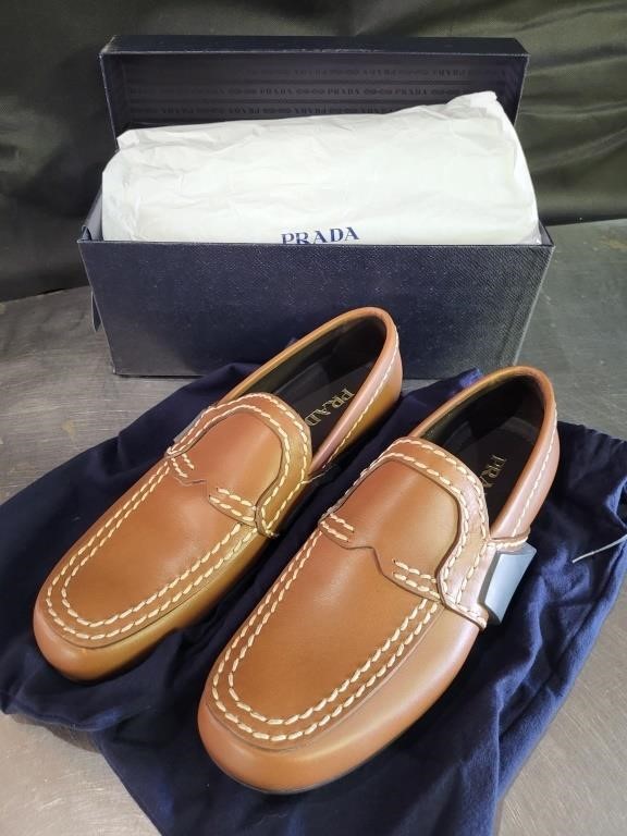 Prada Men’s 10 Hazelnut New Calf Shoes