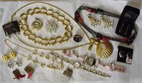 24 Pc lot Asst'd Jewelry Necklaces Earrings Watchs