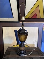 GLASS TABLE LAMP (34" TALL)