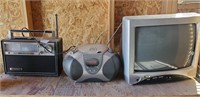 2 Portable Radios & Older Tv