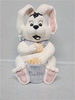 White sitting rabbit cookie jar
