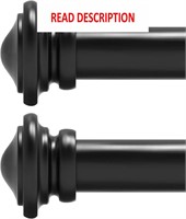 $37  2 Pack Black Curtain Rods  16-88  1-inch Dia