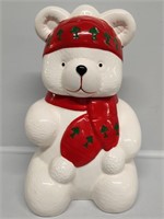 Ceramic White Bear With Red Hat and Scarf Cookie
