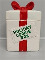 Ceramic Holiday Box Cookie Jar