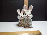 Wales Pottery Double Bunny Ceramic Planter Blue