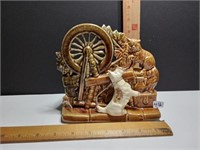 1950's McCoy Spinning Wheel Planter with dog and c