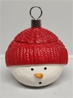 Teleflora Christmas Snowman Ornament Lidded Jar