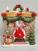 Christmas Mantle Fireplace Cookie Jar