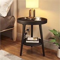 2 Pcs Greenstell End Table with Charging Station,