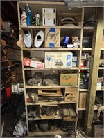 CONTENTS OF SHELVING SECTION INCLUDING MUFFLERS,